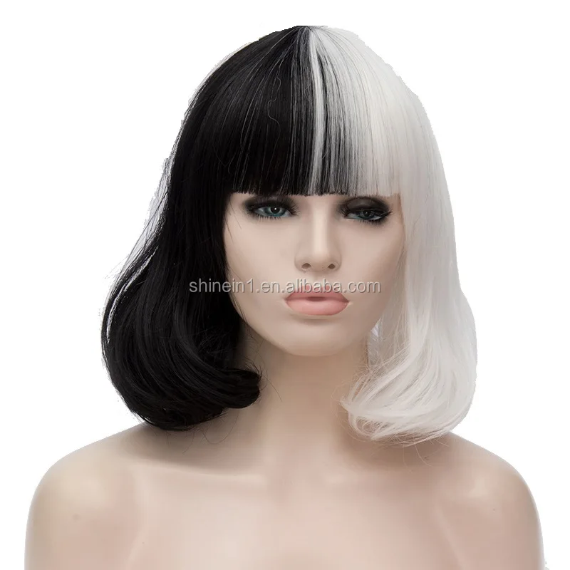 Shinein Girl S Synthetic Short Curly Cosplay Wig Half Two Colors Women Hair Wigs For Cosplay Party Buy Cosplay Wig Hair Wigs Women Wigs Product On Alibaba Com