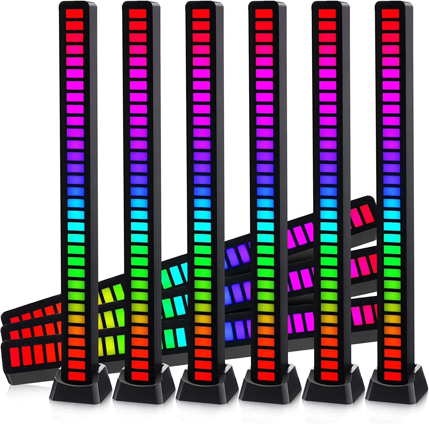 Smart Home 32 LED Decorative Lighting Multi-Color Music & Motion Sensor Rhythm Light with USB White Shade for Home Decoration