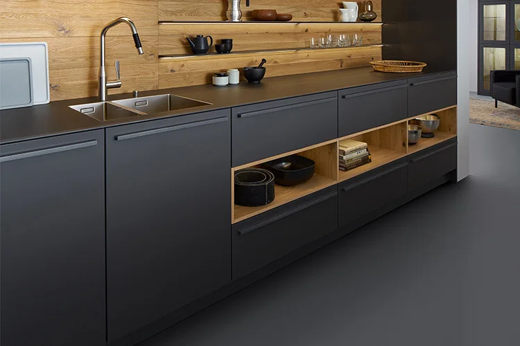 factory direct new model kitchen cabinet with wood veneer