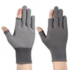 Gants en nylon [demi-doigt gris]