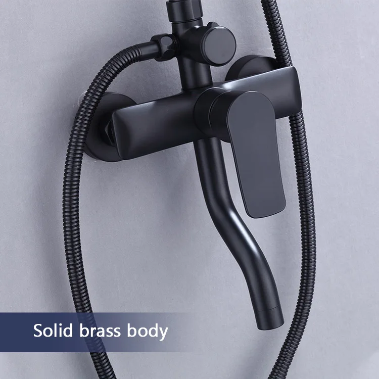 Modern Wholesale Bathroom Shower Set With Black Bath Brass Export