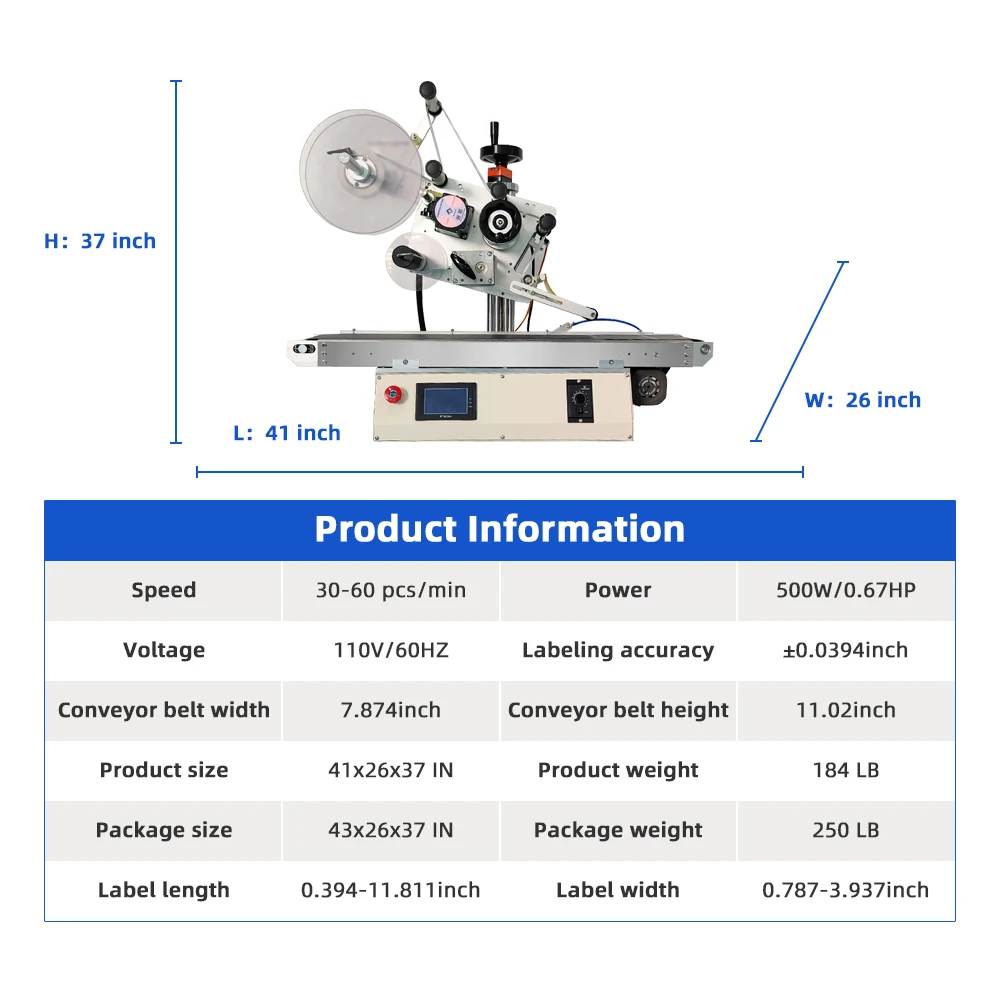 Desktop Automatic Flat Plane Surface Label Machine Applicator for Doypack Pouch Ziplock Bag Box