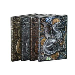 Wholesale Customizable A5 Logo Notebook Retro Dragon Design Exquisite 100-Page Stereoscopic Planners Fabric High Quality PP
