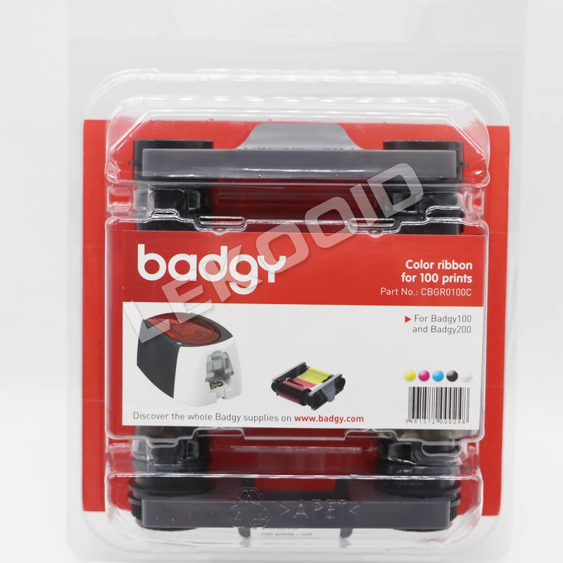 thumbnail image 2 of Compatible YMCKO Ribbon Tape CBGR0100C For Evolis Badgy 100 & Badgy 200 Printers, 100 Images 2 of 10
