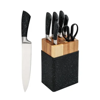 High-end Hot-sale 7 Pieces Hollow Handle Damascus Stainless Steel Kitchen Knife Set Knives Set With Acrylic Holder