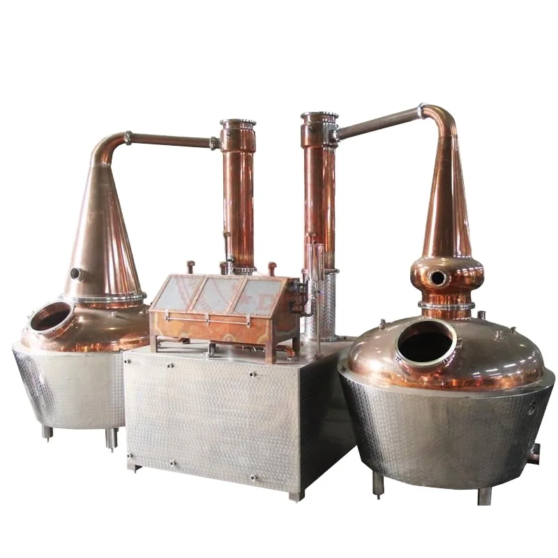 Double Pot Still with Column Spirits Safe for Whisky Gin From Neutral Alcohol Copper Distillation Distillery 1000L/2000L/500L
