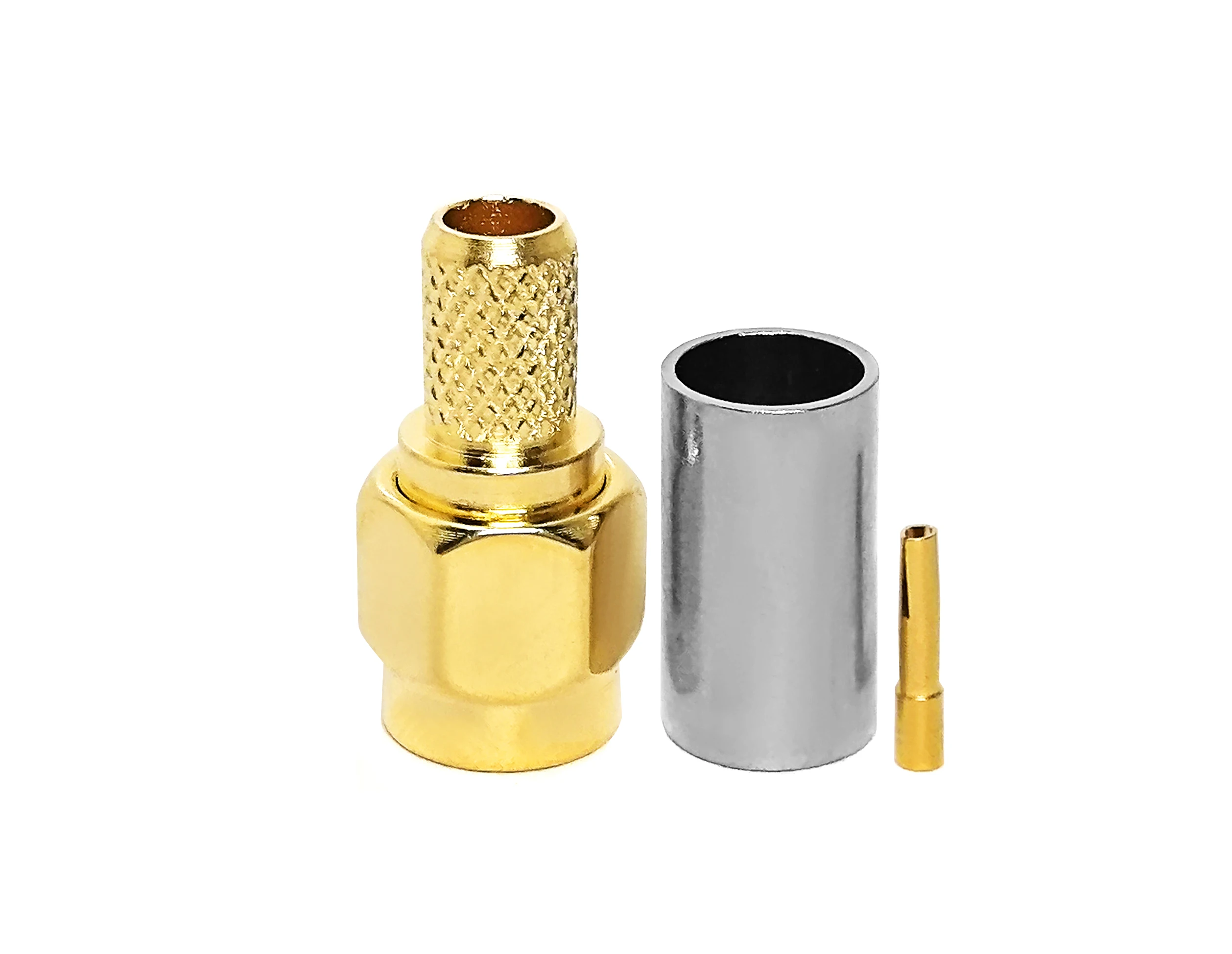 RF Connector RP SMA Type  Male Jack Straight Crimp for WTR195 WTR200 RG58 RG303 RG223 RG400 RG142 RF Coaxial Cable Plug