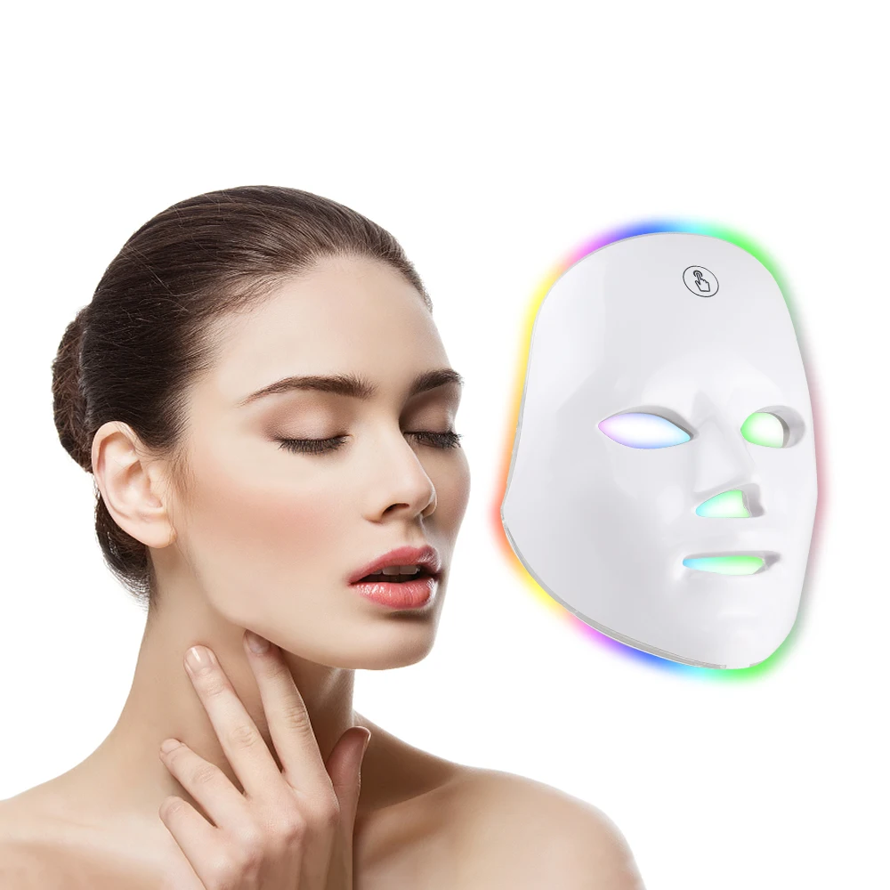 Near Infrared Mascara Pdt 7 Color Photon Led Light Therapy Lamp 660Nm 850Nm Facial Masks Anti-Aging Red Led Face Therapy