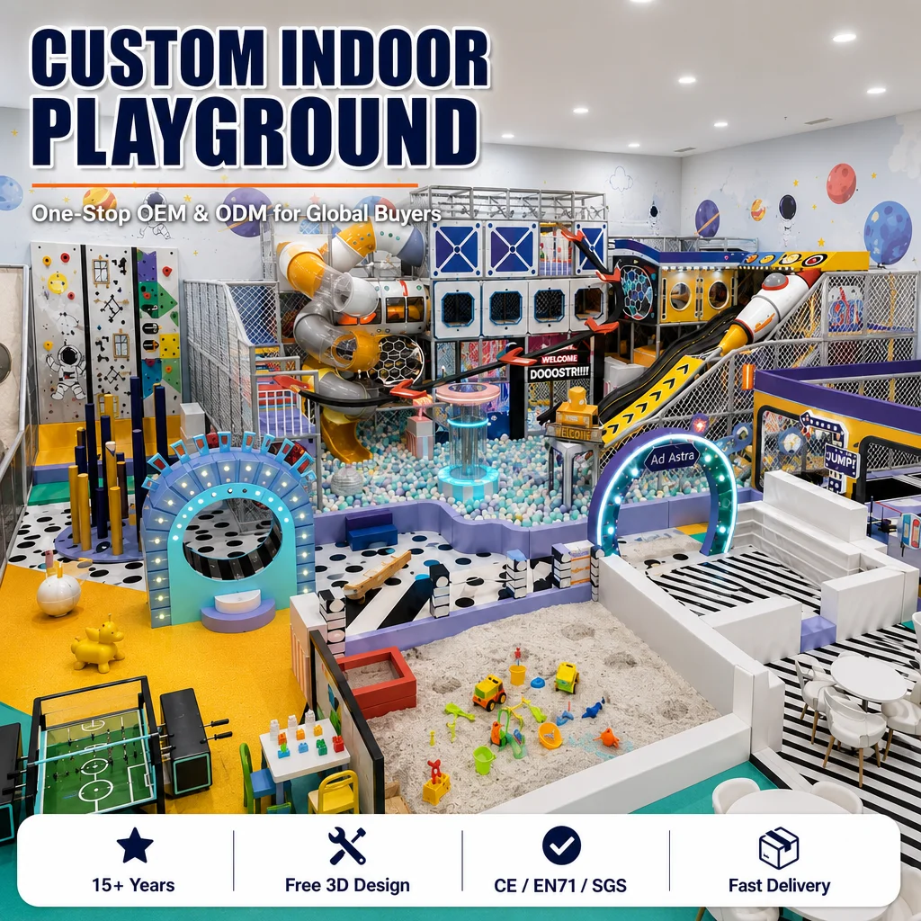 Custom Indoor Soft Play Equipment Kids Naughty Castle Playground CE Certified Ball Pool Slide for Family Fun Center OEM