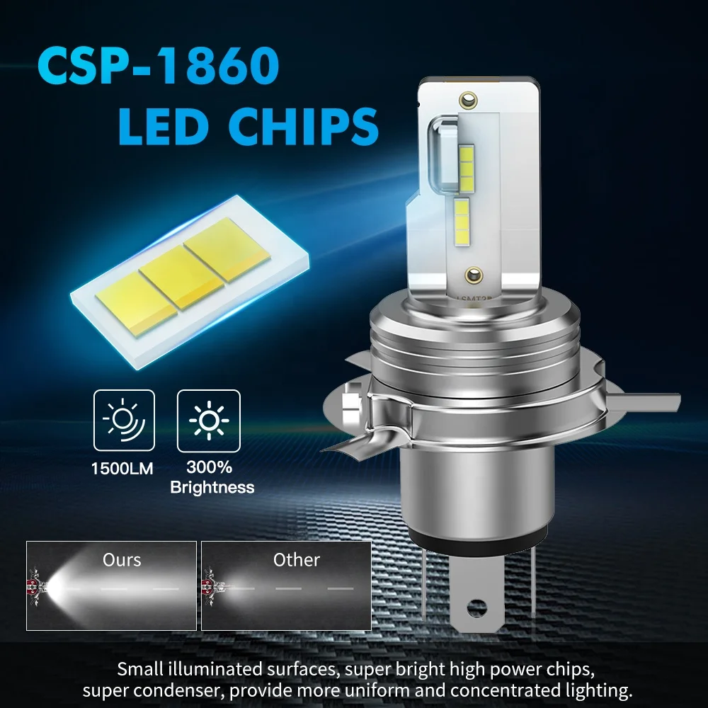 Motorcycle LED 6000K H4 HS1 Headlight LED Hi/Lo Beam Light Lamp White Bulbs | 12 V | LED Light Bulb | China