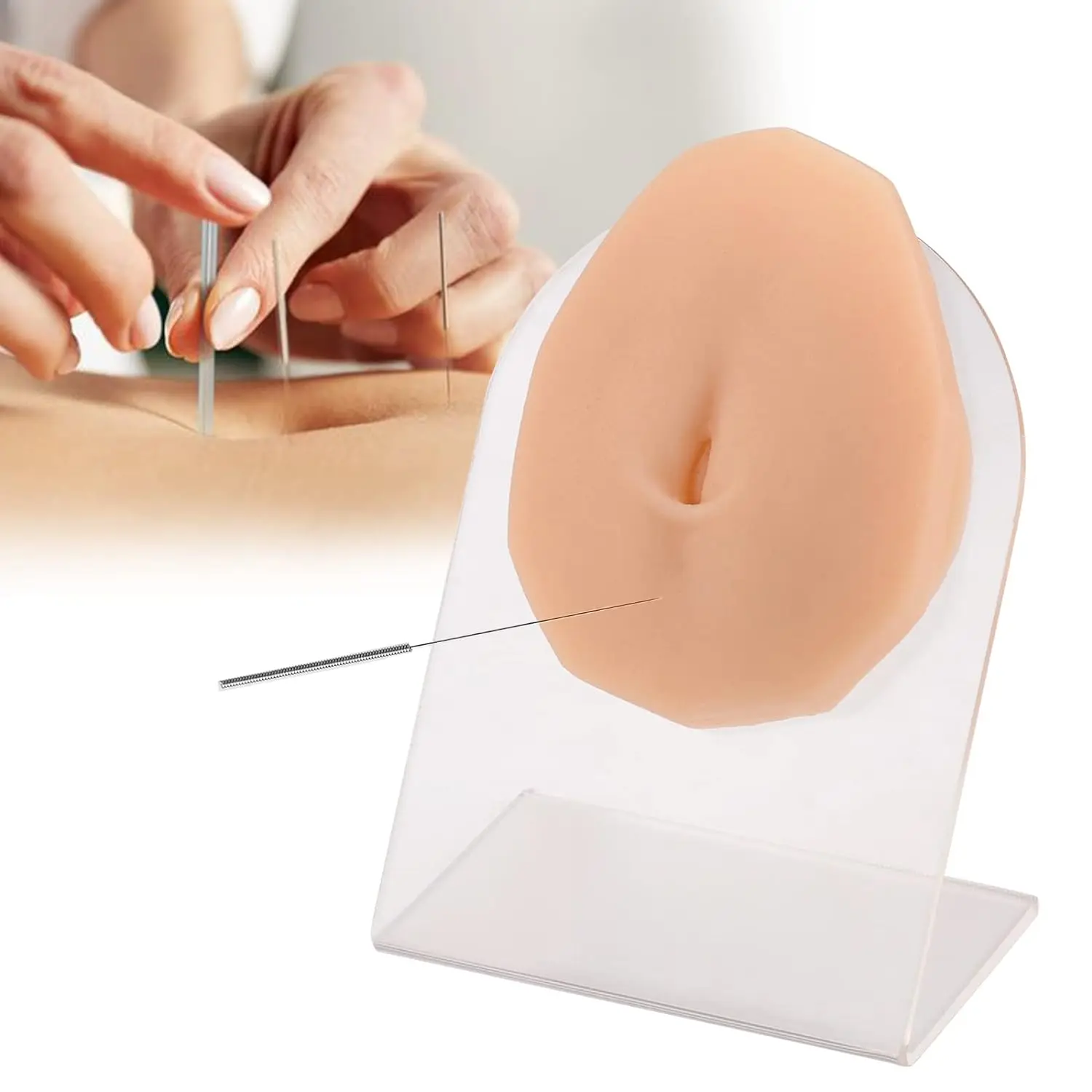 Modello Pratica Piercing In Morbido Silicone – Set Orecchie Naso Bocca Lingua Ombelico Colore Pelle