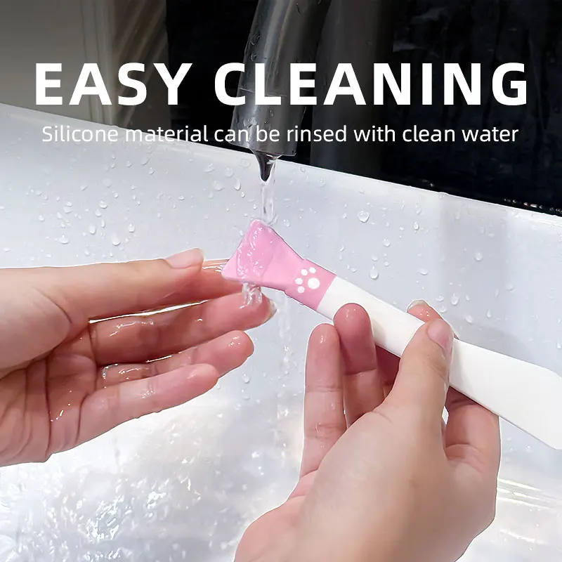 2pcs Pink Flat Silicone Makeup Brushes Multi-Purpose Foundation and Cream Mask Maquillaje Flat Brush Shape Hf8e0e50eacff4044849c17bcd2cc9ed79