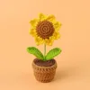 4-piece pointed sunflower potted plant-small mini yarn pot