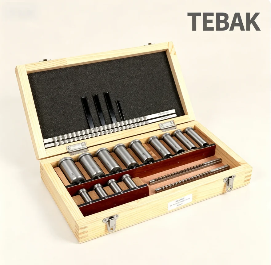 TEBAK HSS Metric Keyway Broach Set CNC Lathe Broaching Tools with Shims