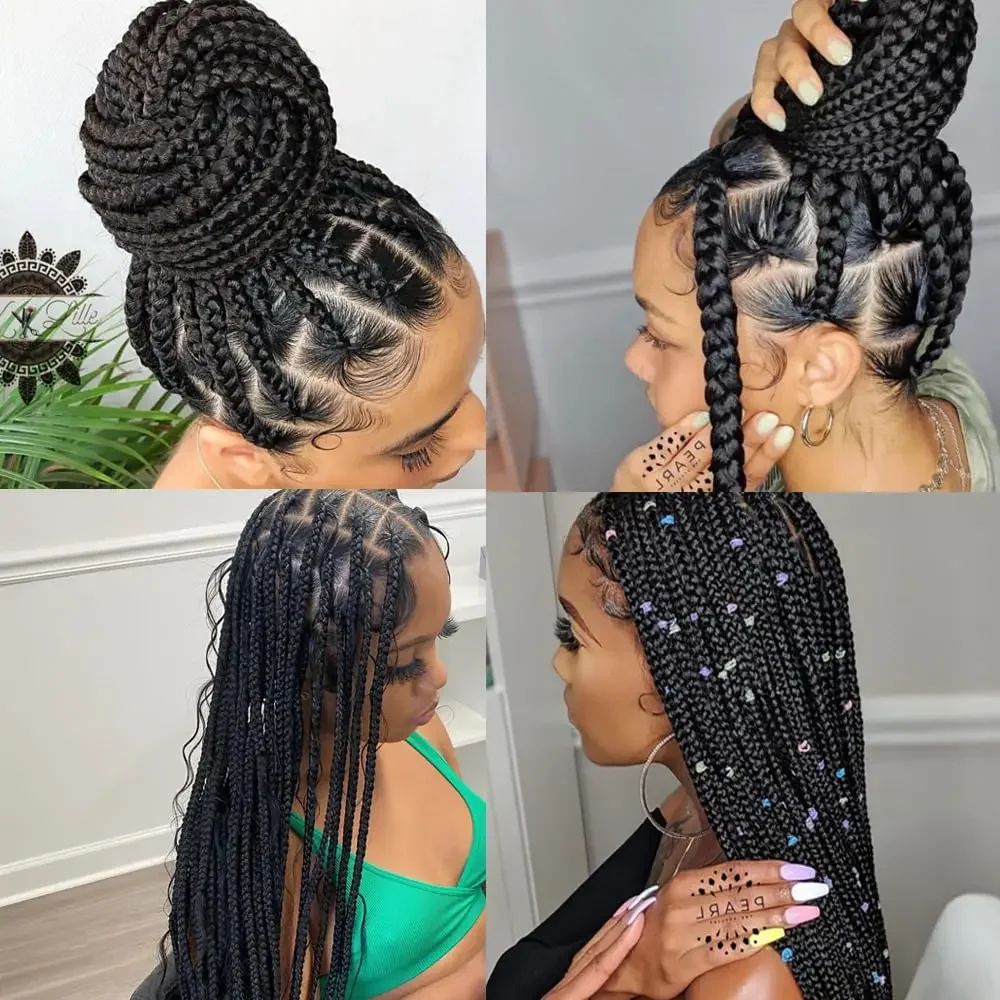 Capelli umani intrecciati per uncinetto micro senza nodi bohemien boho trecce doppio tirato capelli sfusi 1B colore_voghion.com