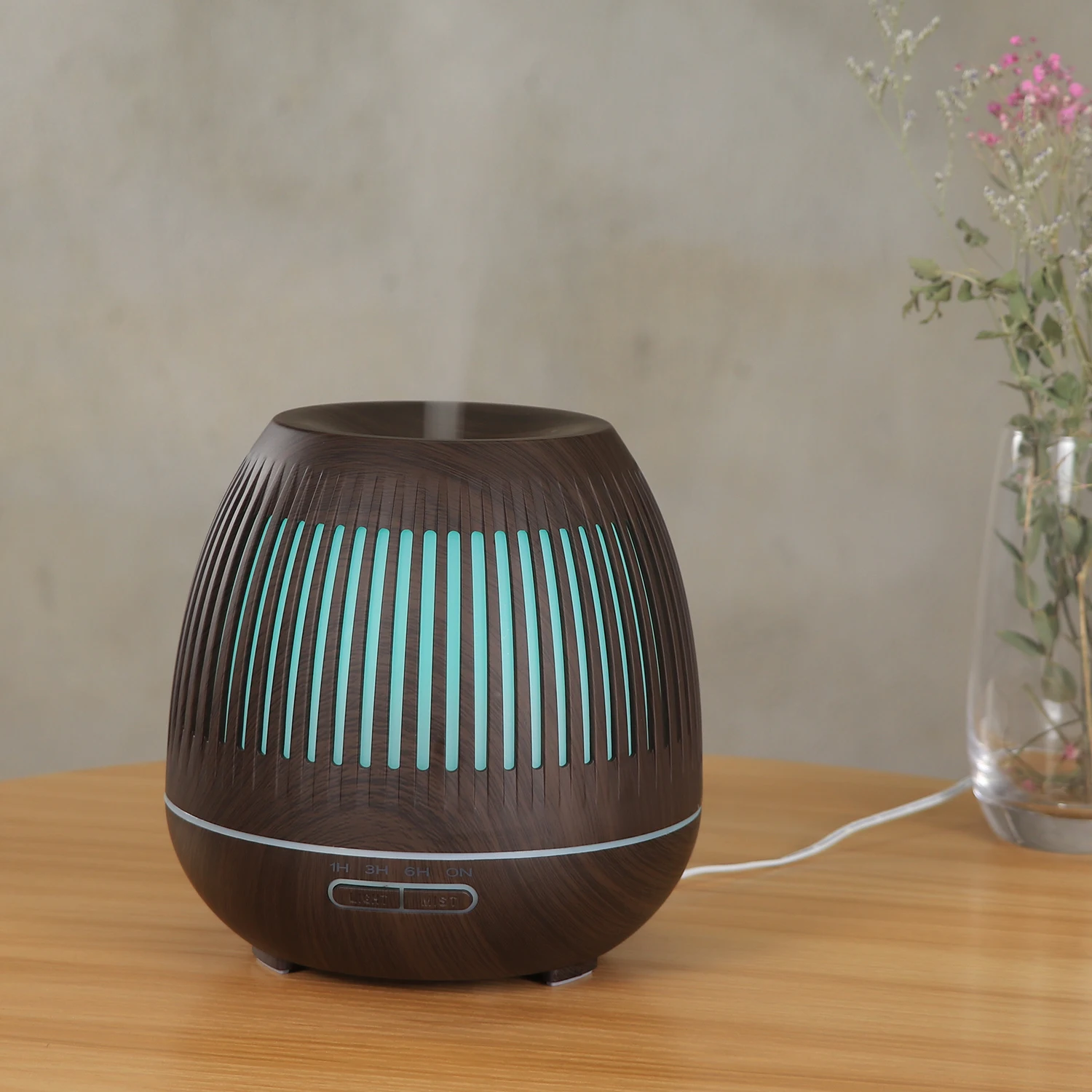 400ml Scent Fragrance Ultrasonic Diffuser Essential Oil Wooden Grain Yoga Spa air Humidifier Aromatherapy Diffuser