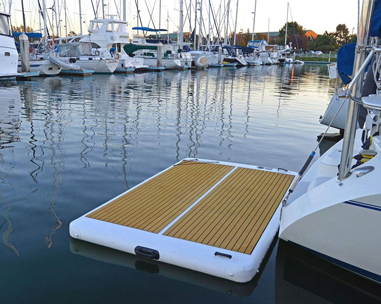 TOURUS Customized Size Swimming Pool Drop Stitch Inflatable Floating air Dock Inflatable Dock Float Water Platform