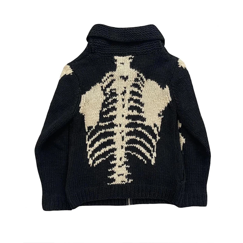 DiZNEW Manufacturer Wholesale Skull Pattern Winter Fashion Custom Sweater For Men Plus Size Men's Sweaters supplier