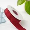 2.5mm burgundy polka dot wavy edge [10 yards]