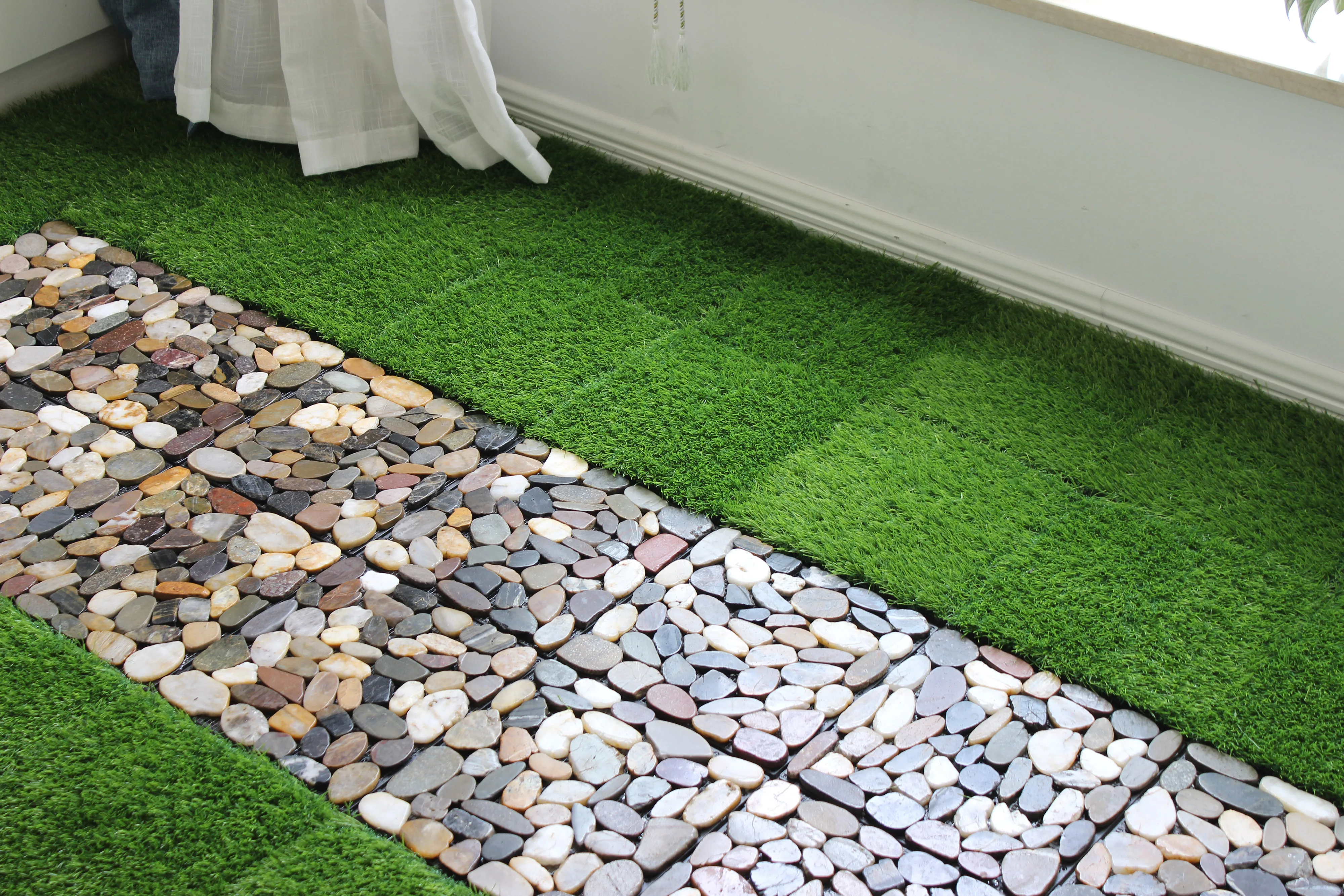 Stone Outdoor Deck Tiles Interlocking Patio Tiles 12" X 12" Patio