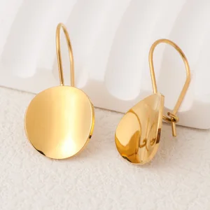 18K Gold Plated Stainless Steel Tarnish-Free Pendant and Earrings for Women Personalized Exaggerated Long Drip Drop Hoop Design