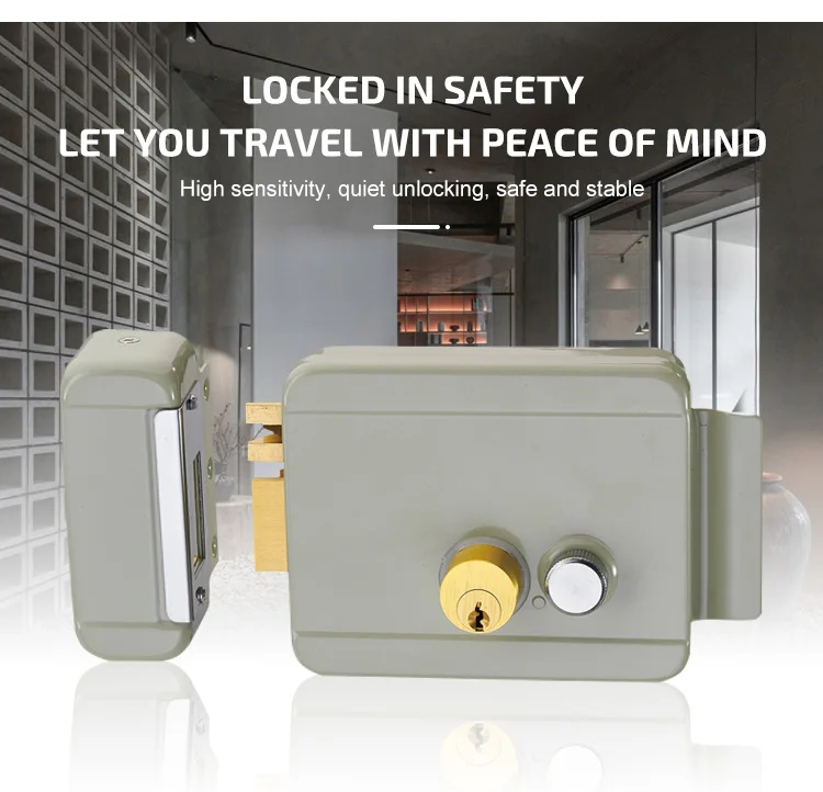 12v Electric Rim Lock/main Gate Lock - Buy Single Cylinder Rim Lock,Rim ...