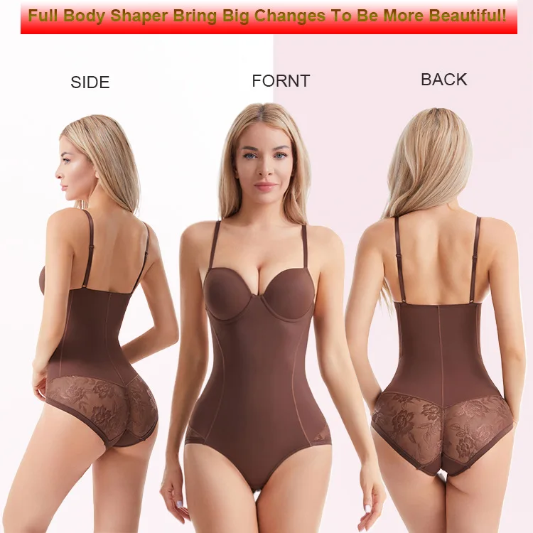 HKRXEC Seamless Support Shaping Bodysuit in Brown