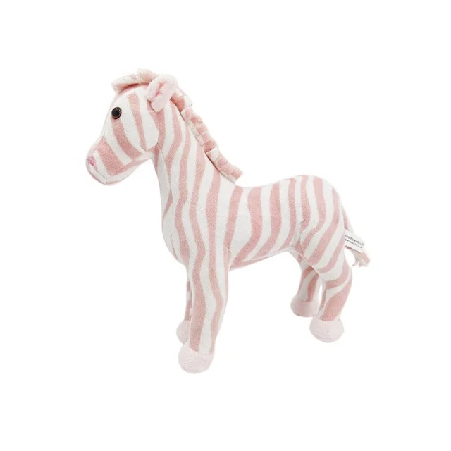 Custom made pink zebra Stuffed plush toy plush horse animal toy for children gifts