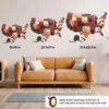 United states wooden map