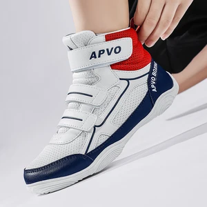 Wrestling Boots Fitness Weightlifting Custom Logo Boys Girls Combat Boots Shoes Boxing Shoes Professional Wrestling for Kids