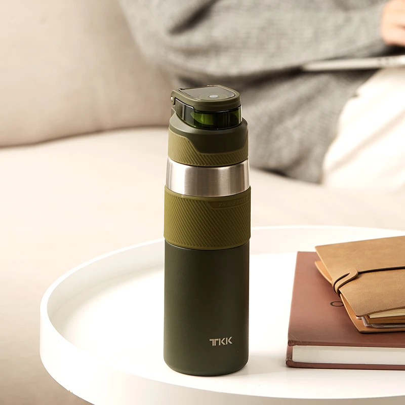 OEM Custom Color Personalized TKK 600ml Leak Proof Stainless Steel Water Bottle with Straw