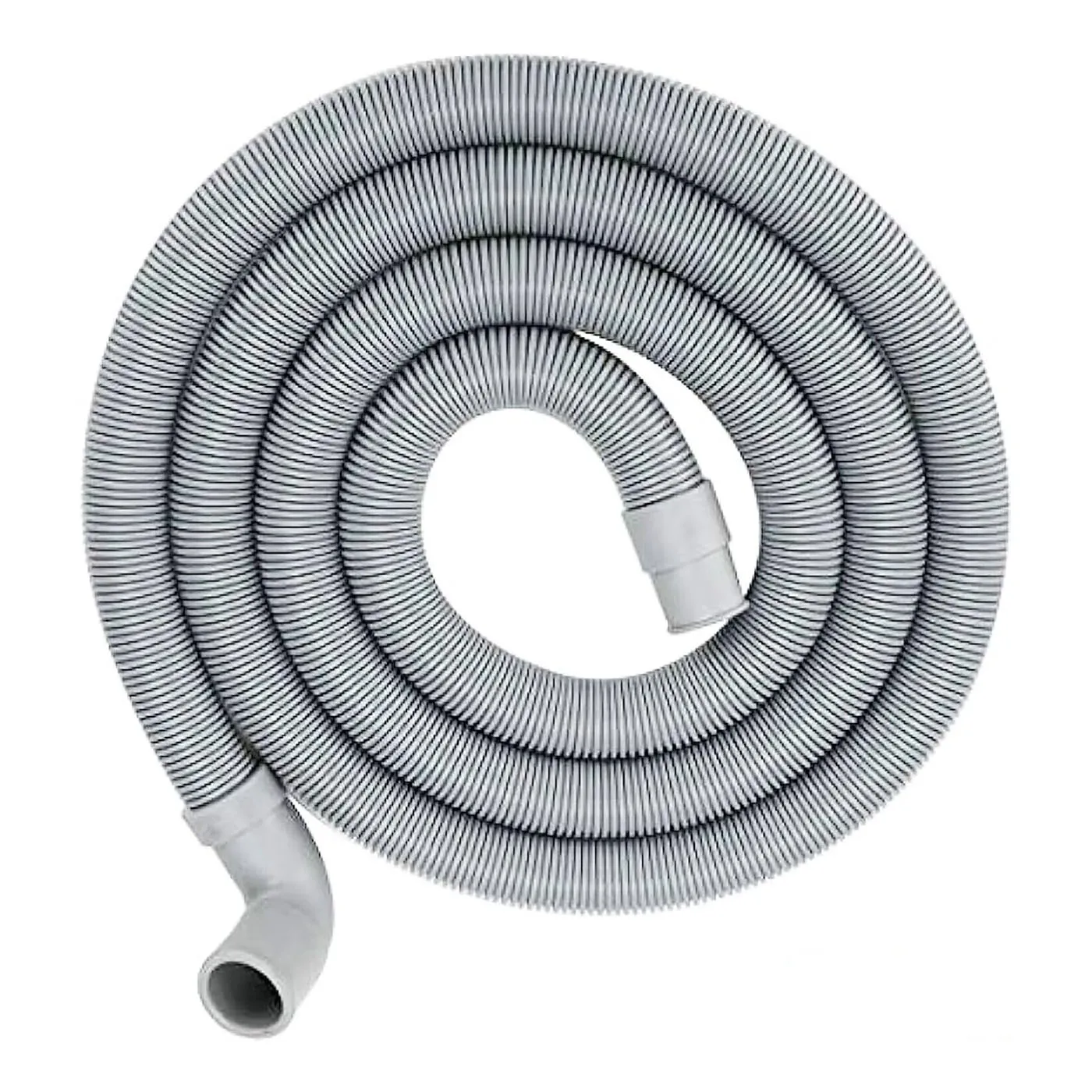 Manual Drain Hose with Right Angle End for Hotel Washing Machines Plastic Hose Connector and 2 Clamps Included