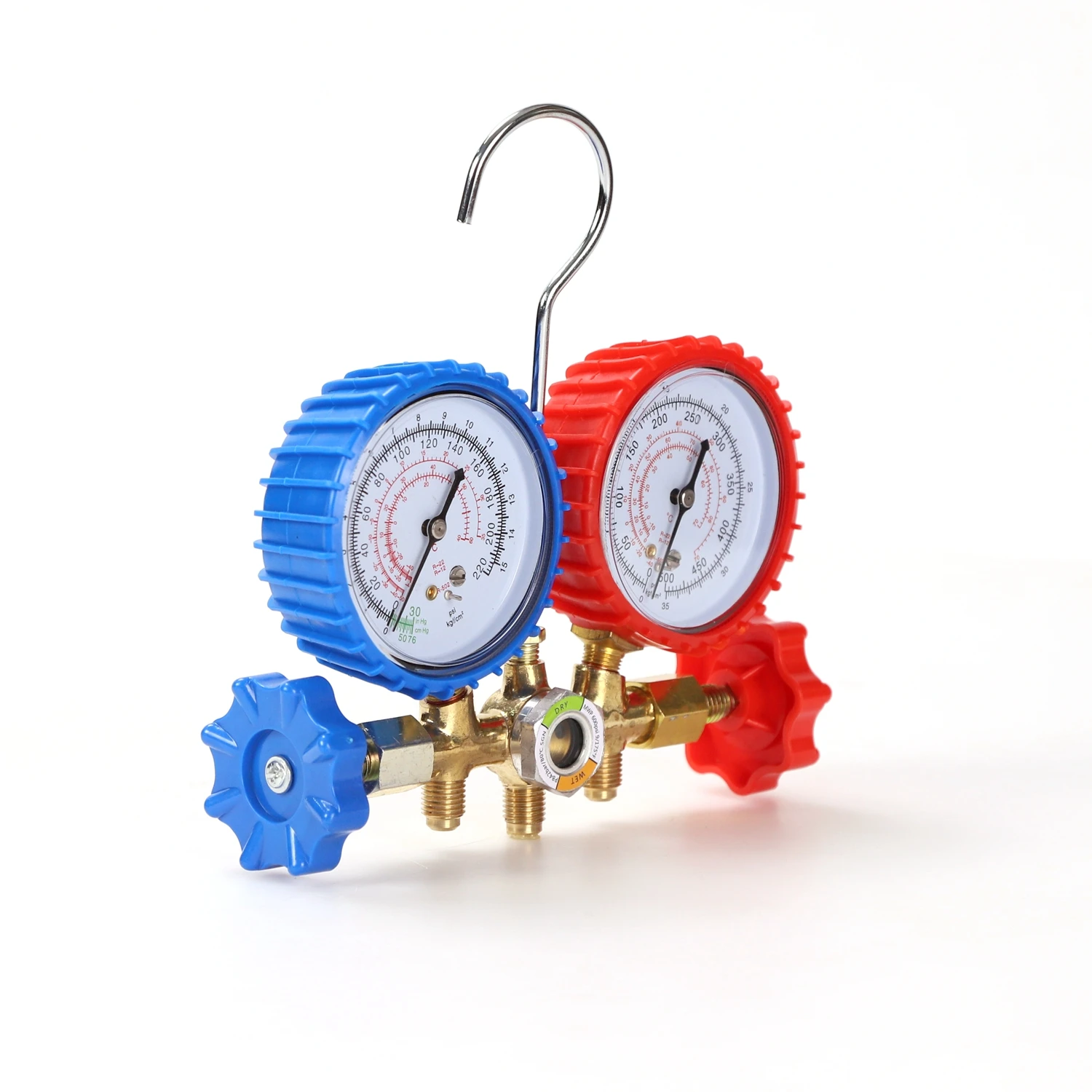RN R134a R22 R12 R502 Two Way Gauge Refrigeration Hvac Meter Valve Pointer Reading Manifold Gauge