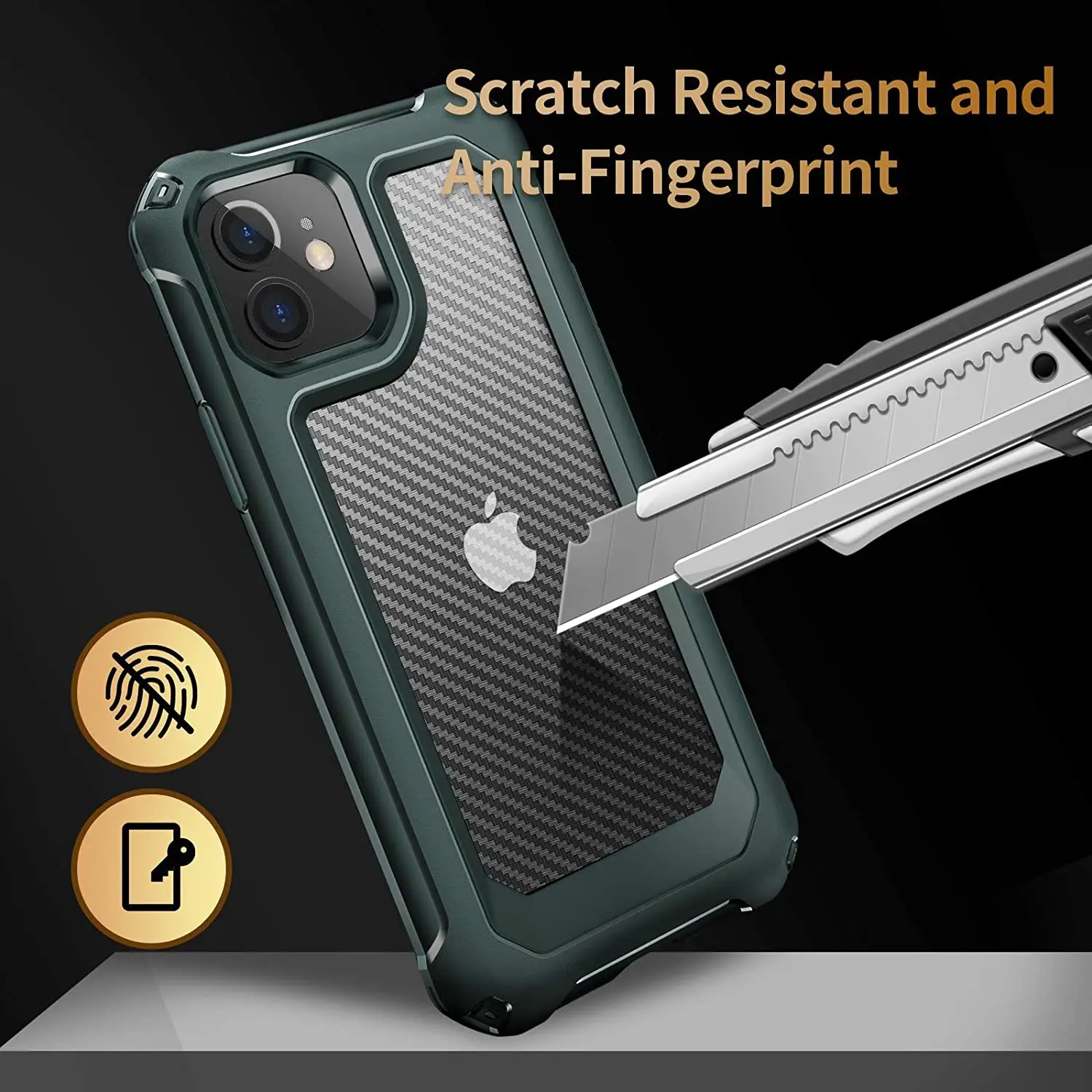 Leadingplus OEM Hard Carbon Fiber Soft TPU Bumper Military