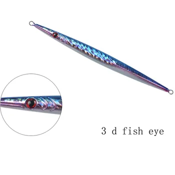 Iron Plate Lead Lure Slow Shake Long Strip Fast-Sinking Quick Retrieve Laser Glow-in-the-Dark 300g JIG Boat Fishing Lure Hooks – Metal Jig – view 4