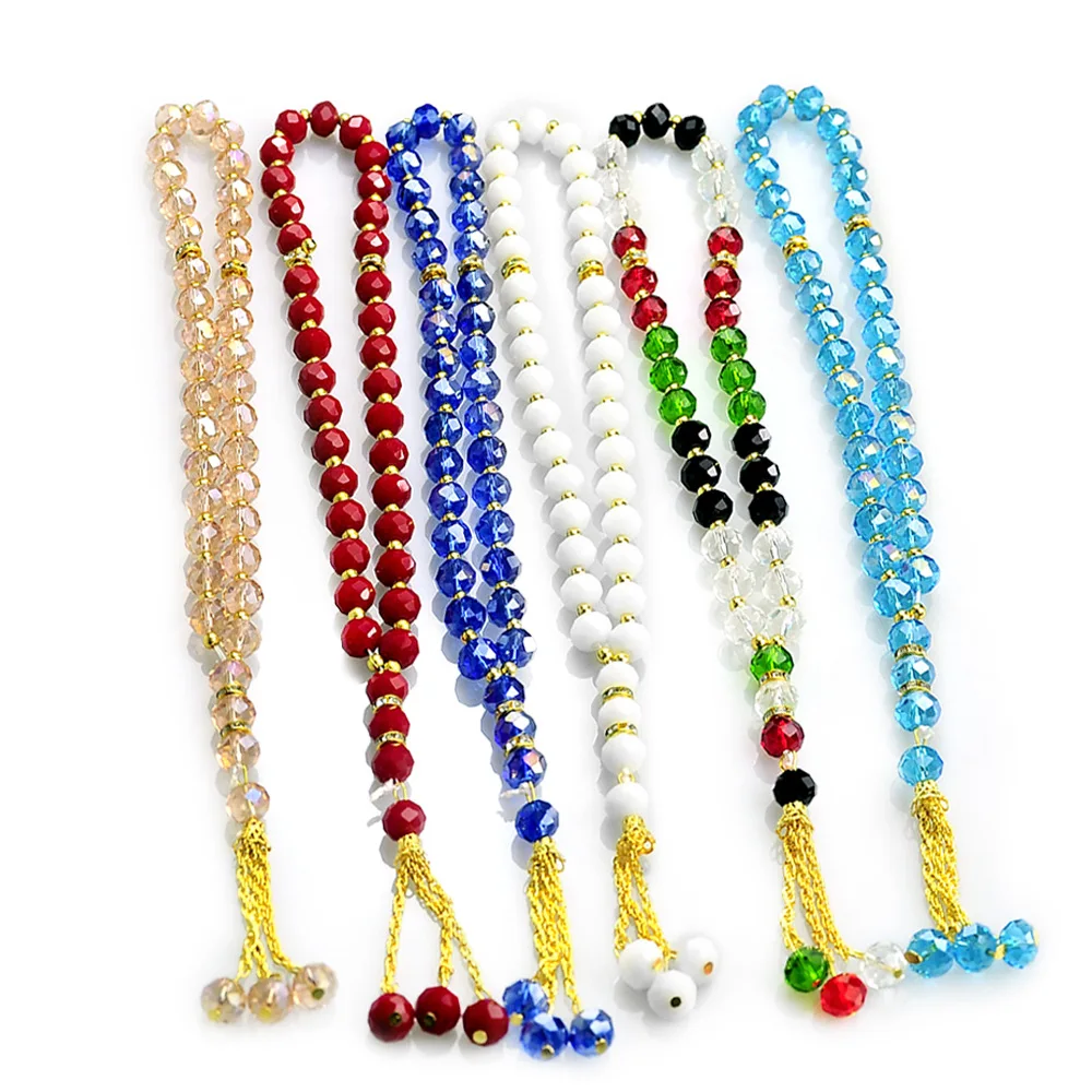 30pcs Beads 10MM Crystal Hand String Islamic Rosary Beads Saudi UAE Muslim Prayer Worship Beads Jewelry