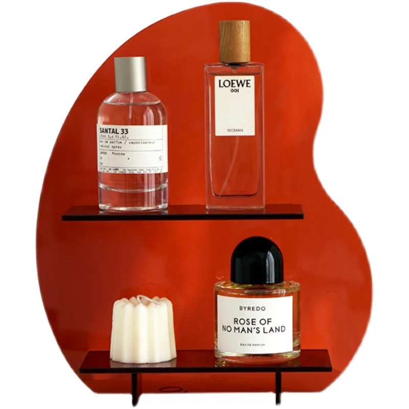 Acrylic Desktop Shelf Perfume Display Rack 2 Layers Free Standing Plexiglass Home Decoration