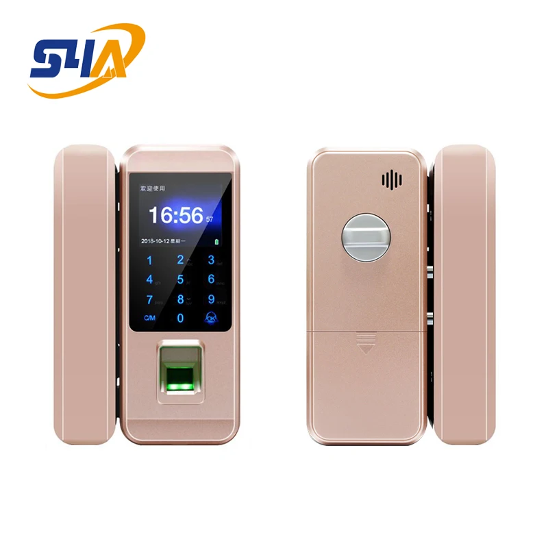 Цифровой кодовый замок со сканером отпечатков пальцев для стеклянной двери igкласса 300