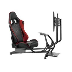 Супер красный классический профессиональный уровень спортивный гоночный руль регулируемый симулятор сиденья кабины с одним креплением на монитор