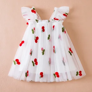 Summer New Girls' Korean Style Princess Dress Cute Stereo Butterfly Fairy O-Neck Collar Dresses for Girls