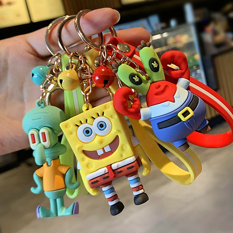 SpongeBob Patrick Star Cartoon Kawaii 3D PVC Anime keychains Car Bag ...