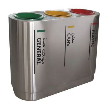 Eco Bucket Dustbin Stainless Steel Classified Garbage Cans Indoor For Commercial