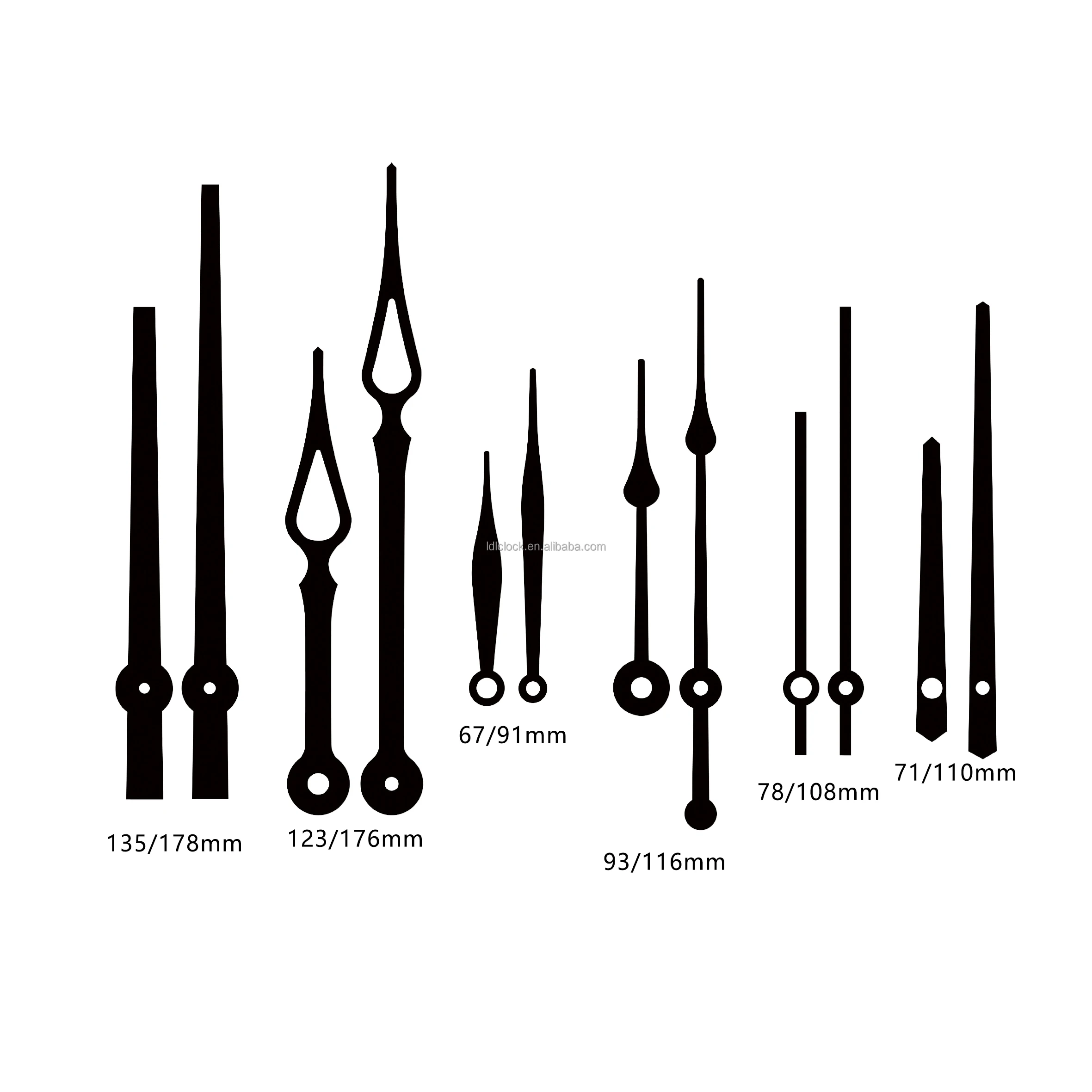 LongDeli Quartz Wall Clock Hand Different Shape DIY Aluminum Clock Needle  Pointer Accessories