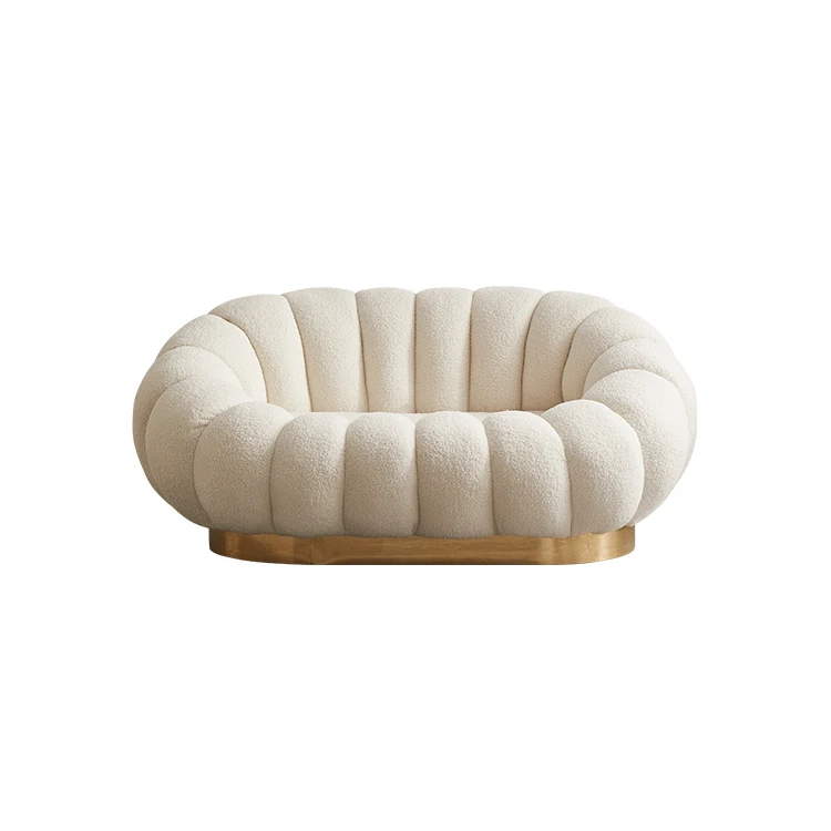 Fauteuil Nuage Citrouille Nordique DreamNest - Design Cocooning Pour Salon, Chambre, Balcon - Couleur Crème/beige