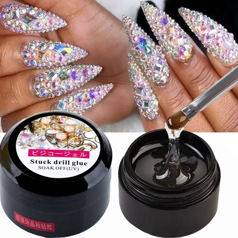 8ml Nagel-Strass-Kleber zum Aufkleben des Bohrers Transparenter Nagel  kleber UV-Acryl gel Stark UV-LED-Gel-Lack einweichen