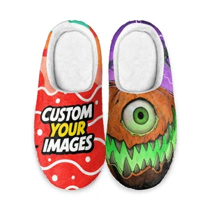 Custom Logo Winter Design Men's Casual slippers for Men Soft Fur Shoes for Outdoor Fuzzy Sneaker slippers Slip-On Women Slippers