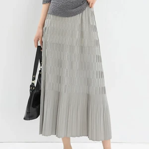 Women's High Quality A-Line Skirt Pleated Luxury Summer Fashion Plus Size Stretch Solid Color Vintage Western Print Vintage