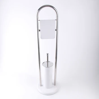 Free Standing Toilet brush holder with paper holder