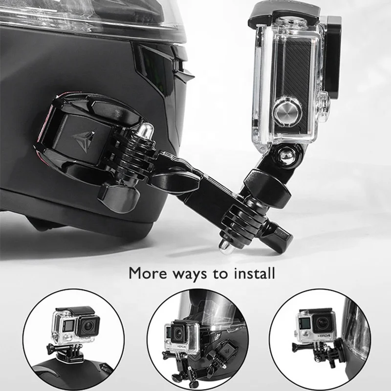 Helmet Camera Accessories for Go Pro Motorcycle Helmet Bracket Bicycle Adjustable Buckle for Go Pro 9 8 Action Camera Mount