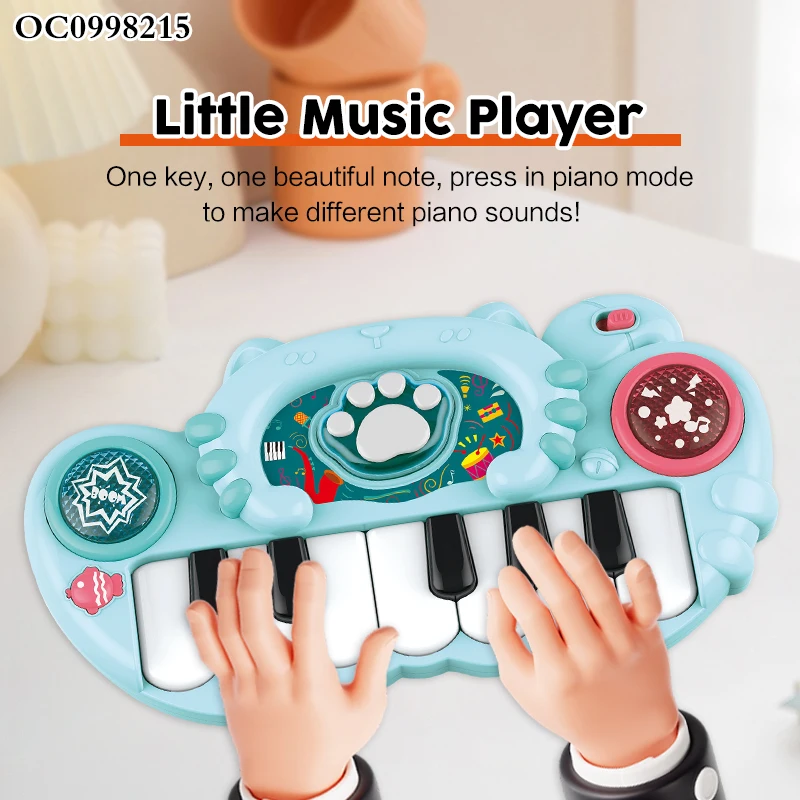 Портативная клавиатура музыкальное электронное пианино Детские сенсорные игрушки с мигающим светом для продажи ручным барабаном